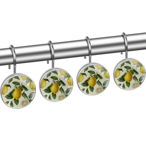 Crochets rideau douche verre cristal jaune faits main d'exception x12 - 3