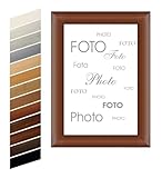 Rahmen Nach Maß Apollo - Marco para Fotos MDF (Madera de Nogal), Color marrón