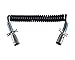 7-WAY TRUCK AND TRAILER COILED ELECTRIC BLACK NON-ABS, 15' WORKING LENGTH; 2 X 12 LEADS
