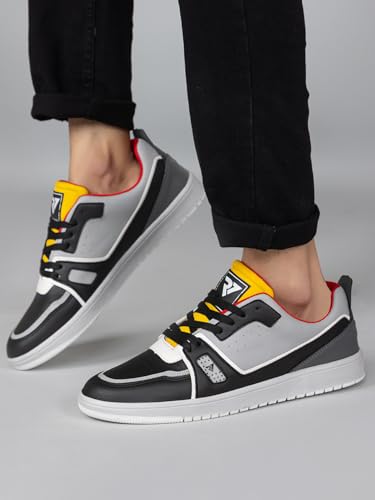 Image of Run 07 Mens Spectra PU Sole Superior Grip Mid Top Sneakers | Casual Shoes | Solid Smart Casual Walking Shoes | Cushioned Footbed with Extra Comfort Shoe