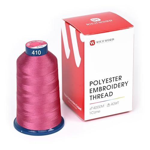 Image of Poolin Polyester Machine Embroidery Thread 4000M 40WT Raspberry Pink 0410 | Smooth Feeding with Stable Tension for Clean, Consistent Stitching on Home and Commercial Embroidery Machines