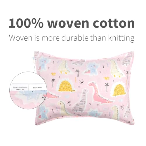 Image of ALVABABY Toddler Pillowcases Organic Cotton Fit 13 inchx 18 inch or 12 inchx16 inch Kids Pillow Cover Envelope for Girl Boy Travel 2 Pack(Pillowcase Only)
