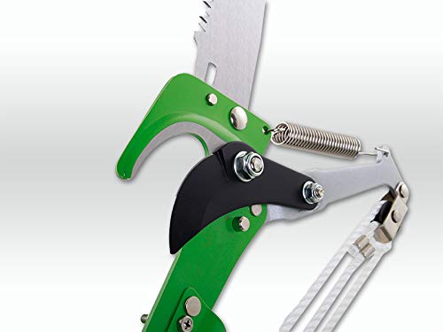 Raupenschere & Astsäge Set mit 180-Grad-Gelenk und 33 cm Blatt | Effizienter Baumschnitt vom Boden durch Flaschenzug-Prinzip, 2,2 m Zugseil mit Holzgriff und robuster Metallkonstruktion.