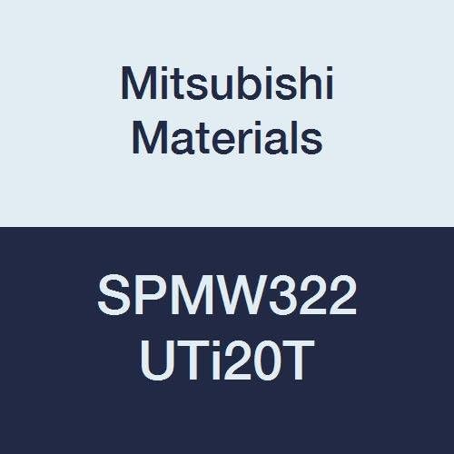 Mitsubishi Materials SPMW322 UTi20T Uncoated Carbide Milling Insert, Class M, Round Honing, Square, Grade UTi20T, 0.375" Inscribed Circle, 0.125" Thick, 0.031" Corner Radius (Pack of 10)