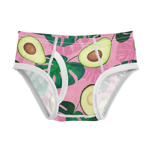 CHIFIGNO Green Avocados Leaves Pink Boy Briefs Cotton Boys' Underwear Printed Soft Briefs Underwear