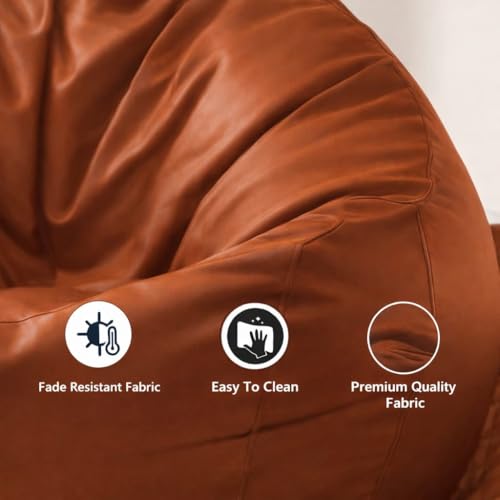 Image of Mansu 4XL Bean Bag Cover with Footrest & Cushion (Without Beans) (4XL) (Tan)