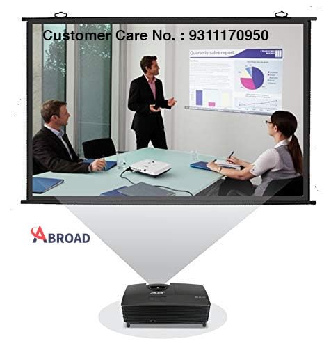 Image of Abroad Map Type Projector Screen 7 Feet (W) x 4 Feet (H) - 92 inch Inch Diagonal Aspect Ratio 16:9 Format, Supports UHD, 3D and 4K