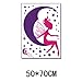 1 X Pink Fairy on Purple New Moon Stars Wall Sticker Decal