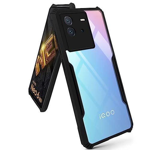 Image of Jkobi Back Cover Case for Vivo iQOO Neo 6 (Shockproof with Polycarbonate Clear Panel | Professional Black)