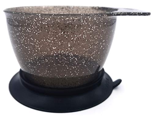 Colortrak Galaxy Glitter Bowls With Suction Cup Holder for Hair Coloring Process - Includes Removable Suction Rings for Functionality and Stability for Professionals and Stylists, 2-Pack