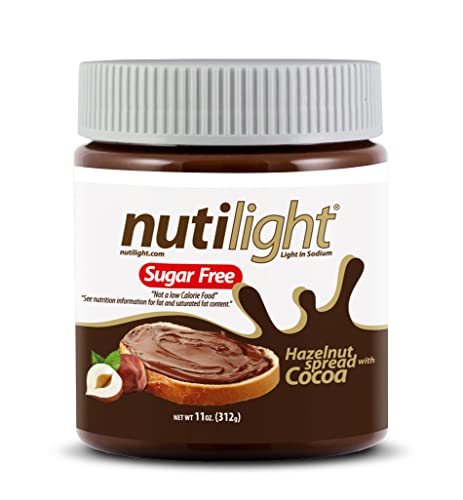 Nutilight Sugar Free Hazelnut Spread With Cocoa,Keto And Diabetic Friendly, Vegan, Kosher, Non-Gmo, 100% Natural, Cholesterol-Free, Gluten-Free, And Soy-Free, 11 Ounces (Pack Of 6) #TOP7
