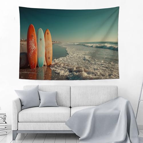 Tapisserie murale plage de surf 180x230cm grand tissu deco salon