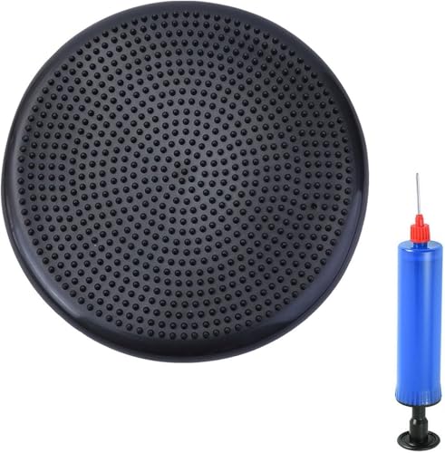 Cuscino Propriocettivo, Balance Disc, Cuscino per l'Equilibrio, Disco per Allenare la Stabilità, Cuscino Gonfiabile per Migliorare la Postura, per Yoga, Pilates, con Pompa a Mano,33 cm