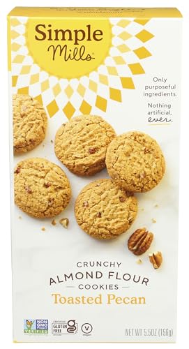 Image of Simple Mills Almond Flour Toasted Pecan Cookies, Gluten Free and Delicious Crunchy Cookies, Organic Coconut Oil, Good for Snacks (Packaging May Vary) (Pack of 6)