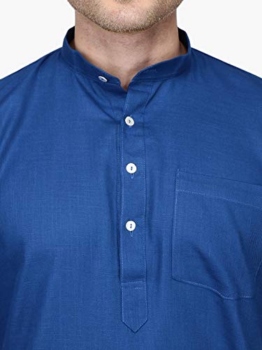 Image of Rajubhai Hargovindas Men's Premium Cotton Half Sleeve Solid Kurta