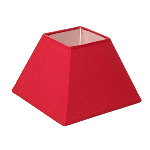 Lumissima 60521 Abat-jour carré rouge, Coton, base 20 x 20 cm x H 14 cm