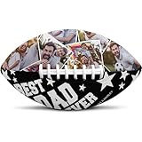 Jaydouble Custom Football Personalized Photo Football Best Dad Ever Gifts Engraved Football Gifts for Dad Birthday Father's Day for Dad, Design 02