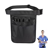 Krankenschwester Tasche,Kellnertasche,mit Gürtel,Werkzeug Gürteltasche,Werkzeugtasche,Mehreren Fächern Hüfttasche Schwarz Arbeitstasche Verstellbarer Ideal für Pflegekräfte Zahnärzte Tierärzte