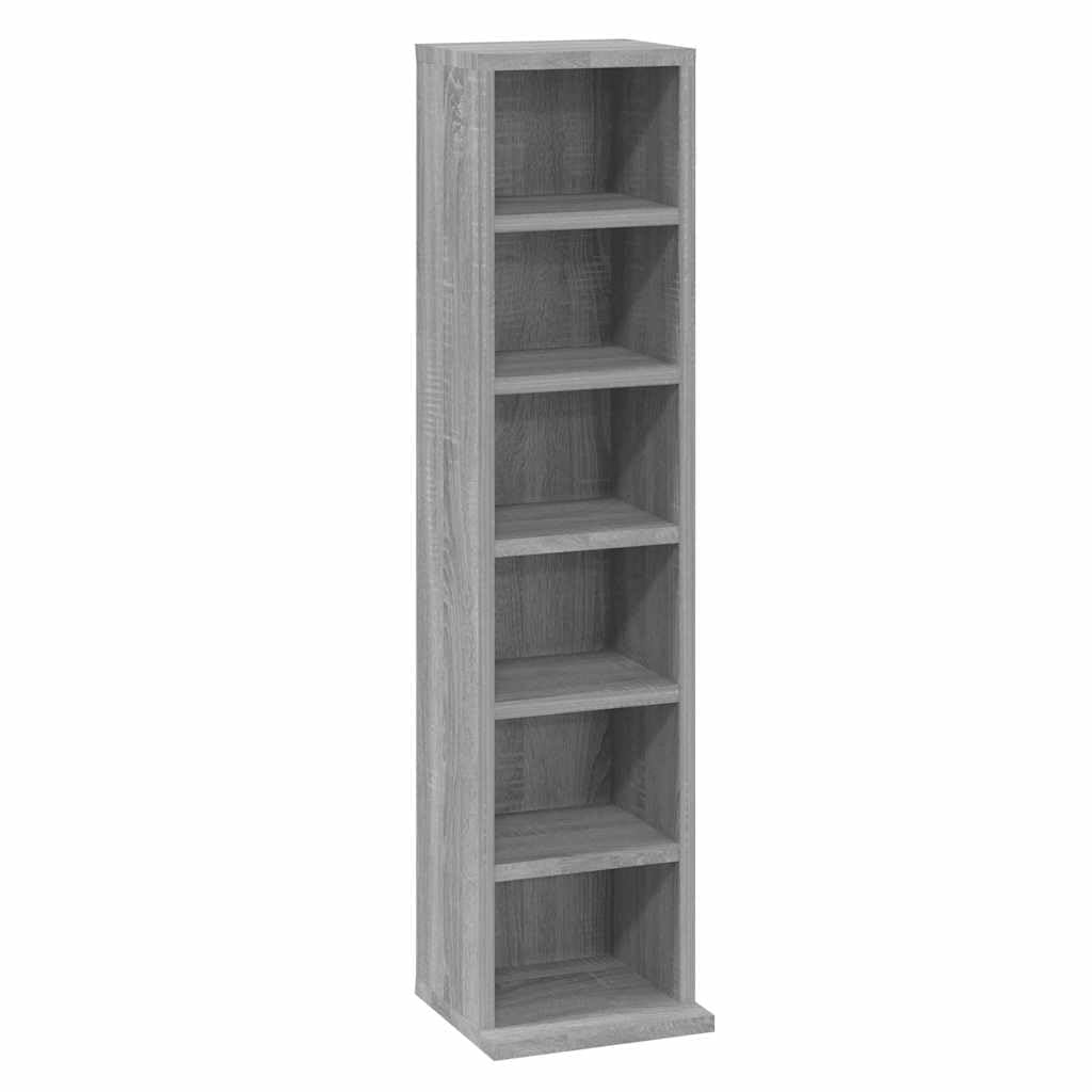 vidaXL Szafka na płyty CD, szary dąb sonoma, 21x20x88 cm, szafka na płyty CD, szafeczka, mebel, szafki na płyty CD, szafeczki, meble