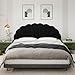 Befurtori King Size Headboard Only, Petal Wall Mount Headboard King/California King Size for Adjustable Bed Velvet Upholstered Head Board Easy Assembly, Black