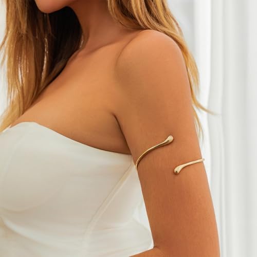 Choistily Arm Cuff Gold Layered Bracelet Adjustable Upper Arm Bangle Jewelry Gifts for Women Boho Halloween Costume Accessories3