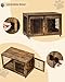EUGAD Hundekäfig Möbel 100cm Hundebox Zuhause mit 2 Tür 5 Rädern, Hundekäfig für Zuhause Kleine/Mittlere/Große Hunde bis zu 60kg,Hundebox Holz Dekorative Hundeschrank Vintagebraun 100x56x58cm