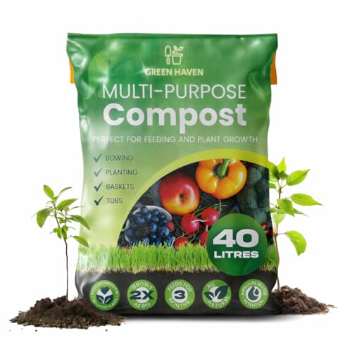 Green Haven 40L Multi Purpose Compost Peat Free – Nutrient Rich Potting Compost for Plants, Vegetables & Flowers – Suitable for Indoor & Outdoor Use