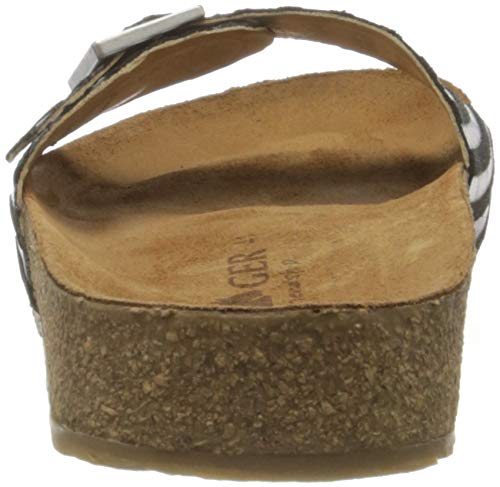 Image of HAFLINGER Andrea Elegant Leather Sandals with Rubber Sole and Cork Latex Footbed Unisex