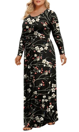 Image of LONGYUAN Women's Plus Size Maxi Dresses for Curvy Women Casual Long Dress XL-6XL