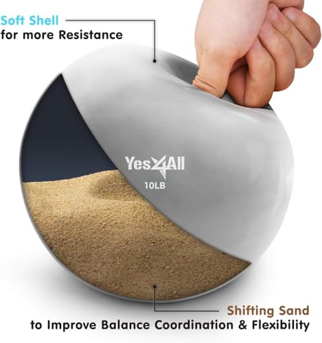 Image of Yes4All Weighted Toning Balls for Exercise, Soft Medicine Balls for Exercise, Pilates, Yoga, Balance, Flexibility, 2-10lbs