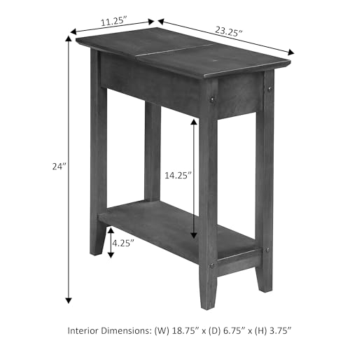 Image of Convenience Concepts American Heritage Flip Top End Table, White