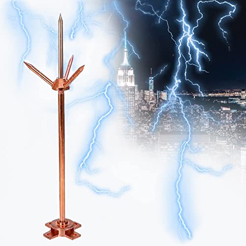 PROPFE Lightning Rod Suitable for Wireless Radar Lightning Protection System of Communication Equipment Pure Copper can be Assembled with Non-Destructive Lightning Rod (Size: 0.5M)