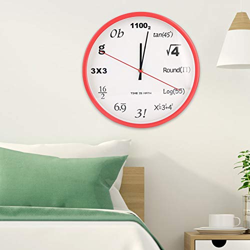 Horloge murale quartz 30 cm rouge en métal pour déco salon moderne - 6