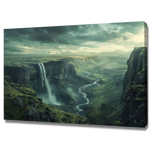 Impression sur toile de paysage WODJEM tableau décoration murale moderne 40x60cm encadrée