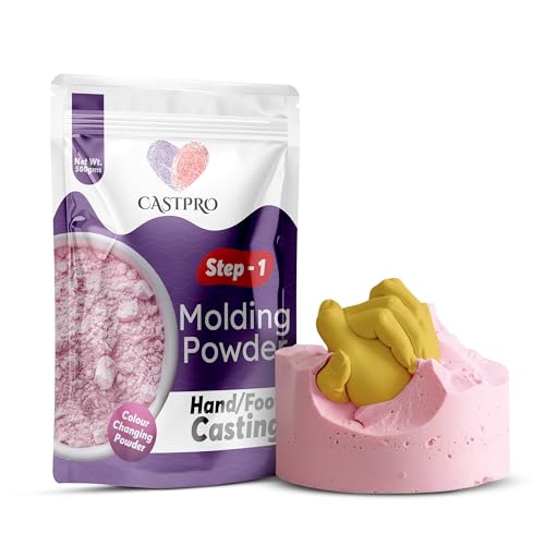 Image of Castpro Molding Powder 500g for Hand Casting | DIY Plaster Mold Kit for Couples Family Baby Handprint Keepsake | Ideal Gift Idea for Birthday Anniversary Wedding Occasion and Creative Home Decor