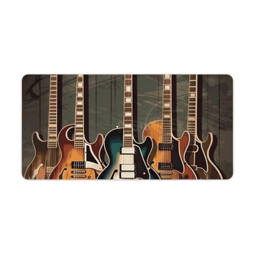 Guitars Art Desk Pad grande protector de escritorio blanco