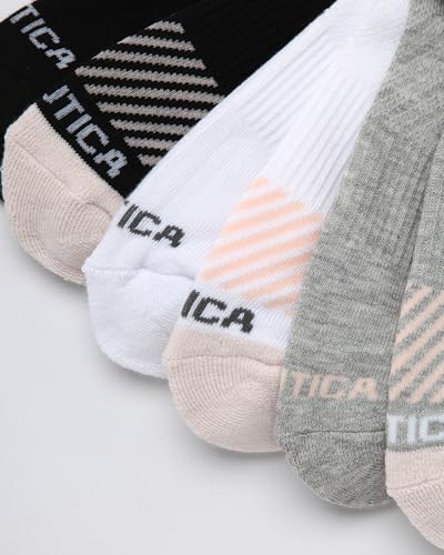 Image of Nautica Womens Quarter Socks Moisture Wicking Cushioned Socks, 12 Pack | Stretch Performance Dri-Motion Fabric, Cushioned with Arch Support, Breathable Mesh Panels, Quarter Cut, Shoe Size 4-10