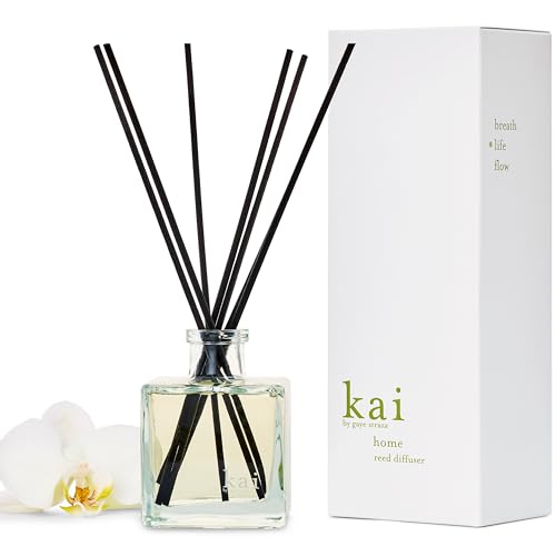 kai reed diffuser – a fresh, beautiful, light gardenia scent wrapped in white exotics, 6.75 fl oz | long lasting, serene, vegan, clean and inspired by memories of Hawaiian vacations