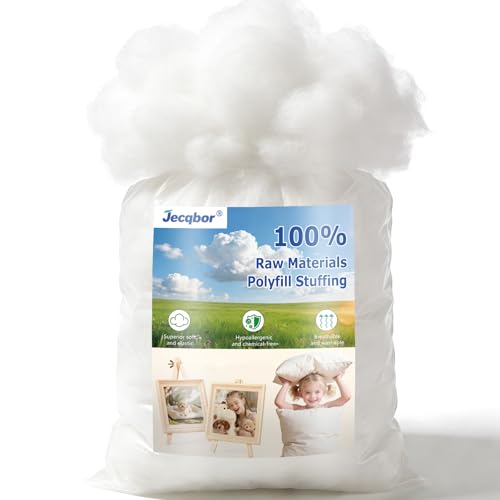 Jecqbor 5lbs/80oz Soft Polyfill Stuffing, Fluffy Pillow Stuffing Filling for