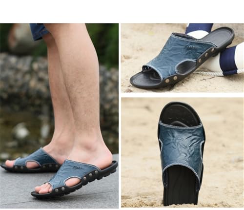 Mens Soft Leather Slide Sandal Fashion Outdoor Sports Sandals Men's Beach Shoes2