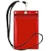 STORE SMART Sport - Zipper Passport Holder with Lanyard - Clear Plastic Front & Red Plastic Back - SPCR1596ZIPS-R-1