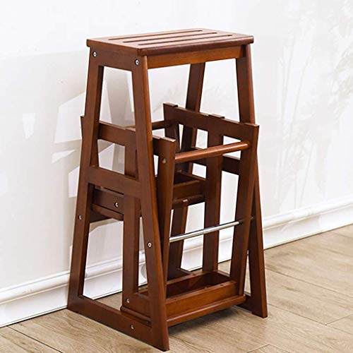 Taburete de escalada multifunción DASHADAO de madera con estante de almacenamiento 5