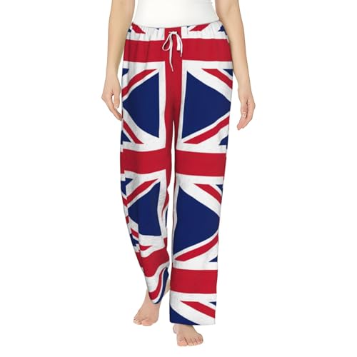 Pantalon pyjama femme en flanelle douce au motif Union Jack