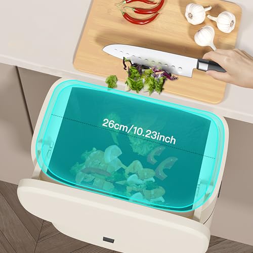 Caneca de basura colgante beige 9 litros para cocina miniatura 4