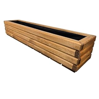 HolzGarden jardinière bois 118 cm, pin massif et feutre