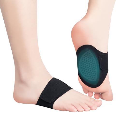 TOMUST Arch Support Bands (Pair) for Plantar Fasciitis Relief – Breathable Silicone Foot Brace for...