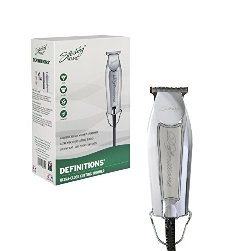 Wahl Professional Sterling Definitions Trimmer 8085  Great for Professional Stylists and Barbers  Rotary Motor and Close Cutting Adjustable T-Blade