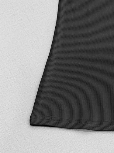 Image of Albe Rita Women Short Sleeve T-Shirt Cap V Neck Shirts for Women Ribbed Casual Top Knit Slim Fit for Summer