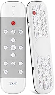ZYF Z10 Air Mouse Remote, 2.4G Backlit Voice Remote Control with Wireless Keyboard Touchpad, for Nvidia Shield, Android TV Box, PC, Projector, HTPC (Not Compatible with Smart TV) - White