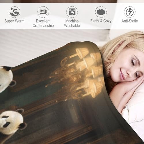 Couverture polaire panda douce pour réconforter les nuits